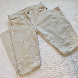 Current/Elliot Cream Moto Skinny Jeans